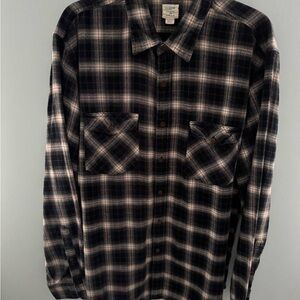 Men's Dark Plaid Flannel Shirt